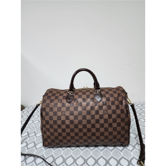 Louis Vuitton Handbags - LOUIS VUITTON Damier Canvas Speedy Bandouliere 35 Bag Brown